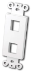 Vanco 820322 Decora Keystone Wall Plate Insert, 2 Port, White