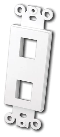 Vanco 820322 Decora Keystone Wall Plate Insert, 2 Port, White