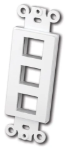 Vanco 820323 Decora Keystone Wall Plate Insert, 3 Port, White
