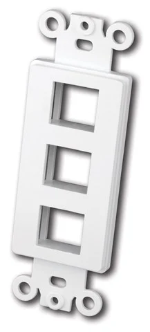 Vanco 820323 Decora Keystone Wall Plate Insert, 3 Port, White