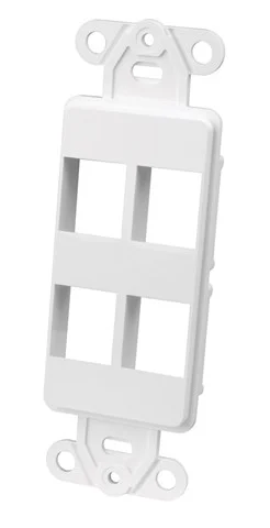 Vanco 820324 Decora Keystone Wall Plate Insert, 4 Port, White