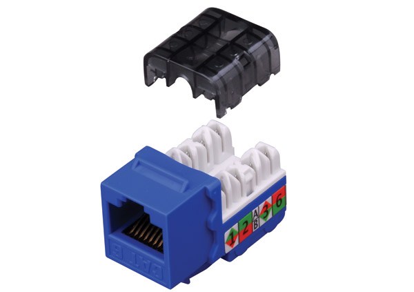 Vanco 820425 Category 6 90 Degree Keystone Insert, Blue