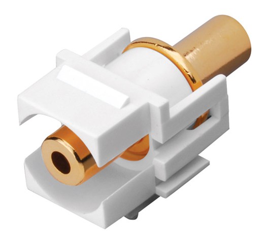 Vanco 820489 3.5mm Keystone Insert, Jack to Jack, White
