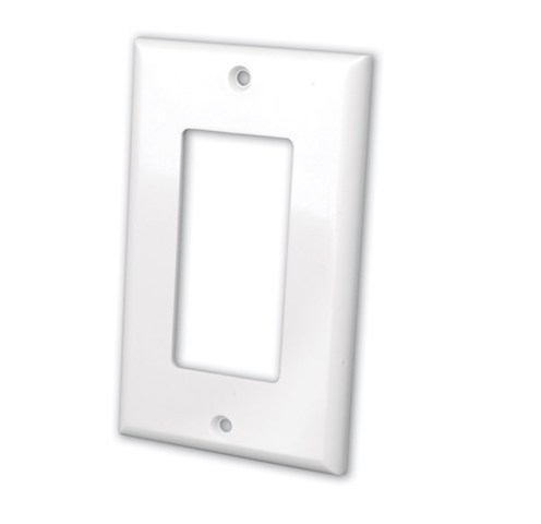 Vanco 820511 Decor Style Single Face Plate, White