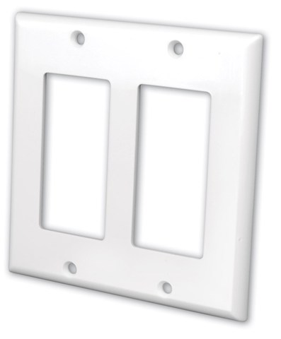 Vanco 820512 Decor Style Dual Face Plate, White