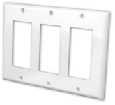 Vanco 820513 Decor Style Triple Face Plate, White