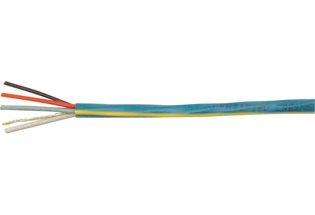 Crestron Cresnet-P-TL Plenum Composite Cable For Touch Panels, Teal/Yellow Stripe, 50ft
