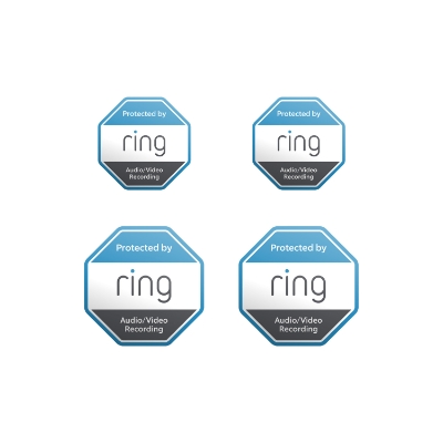 Ring Security Window Stickers four pack of octagonal security decals