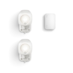 Ring Smart Lighting kit with two white spotlights and the Ring Bridge