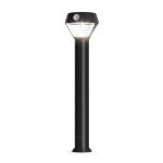 Ring Smart Lighting Solar Pathlight in black on a garden stake