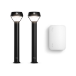 Ring Solar Pathlight two-pack with Ring Bridge in black
