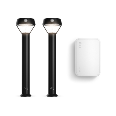 Ring Solar Pathlight two-pack with Ring Bridge in black