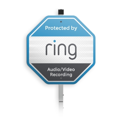 Ring Security Yard Sign on stake for lawn installation