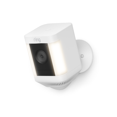 Ring Spotlight Cam Plus Battery outdoor security camera in white