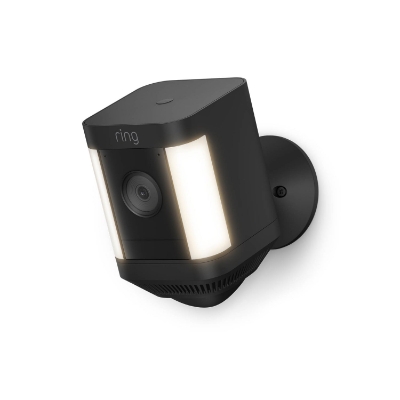 Ring Spotlight Cam Plus Battery outdoor security camera in black
