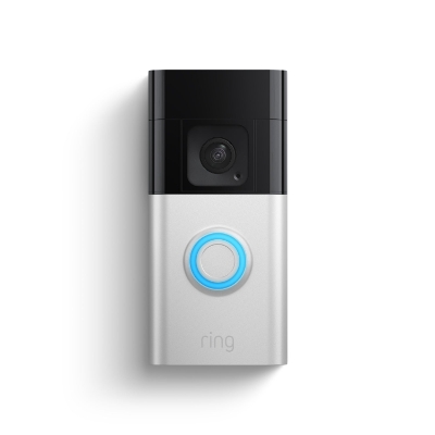 Ring Battery Doorbell Plus video doorbell in satin nickel