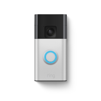 Ring Battery Doorbell Pro video doorbell in satin nickel