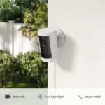 Ring Outdoor Cam Plus plug-in 2K security camera in white