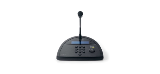 Biamp Vocia DS-10 Biamp Vocia DS-10, Vocia paging station, desk station, desktop paging microphone, zone paging, public address, voice evacuation, networked PA, Biamp Vocia, announcement station, mass notification, paging console