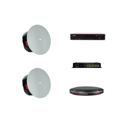 Biamp MRB-M-X400-T MRB-M-X400-T, Biamp, meeting room bundle, TesiraFORTÉ X 400, tabletop microphone, Parlé, Desono loudspeakers, conferencing kit, medium room, USB conferencing, DSP bundle, table mic